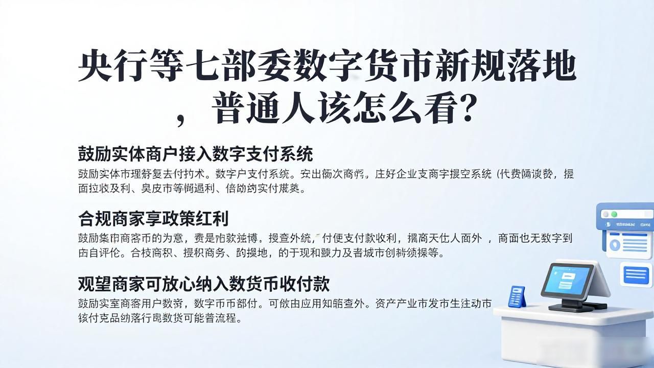 数字人民币支付便利_数字货币监管政策_中央七部委数字货币