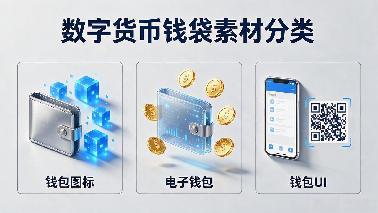 数字货币钱袋图片素材挑选指南_数字货币钱袋图片_扁平化钱包图标商用版权注意事项
