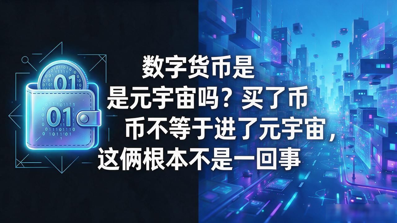 数字货币是元宇宙吗？买了币不等于进了元宇宙，这俩根本不是一回事